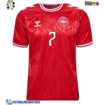 Fotballdrakt Herre Danmark Mathias Jensen #7 Hjemmedrakt EM 2024 Kortermet